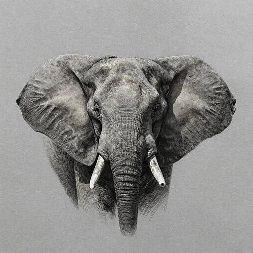 Vivid Graphite Portrait of Elephant