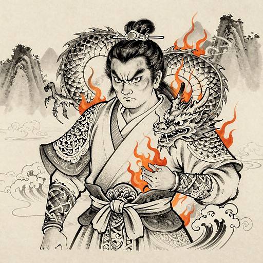 Chinese Warrior Ink Tattoo Art