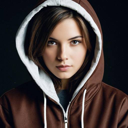 Young Woman Wearing Brown Hoodie