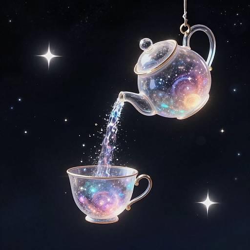 Celestial Teapot Pouring Stardust