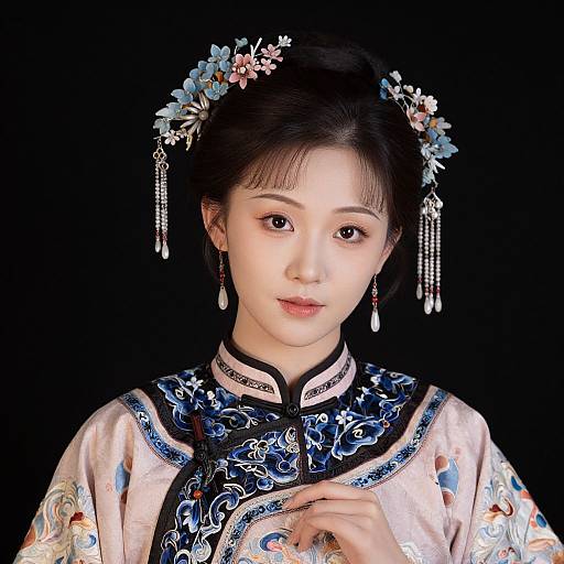 Elegant Chinese Woman in Traditional Attire