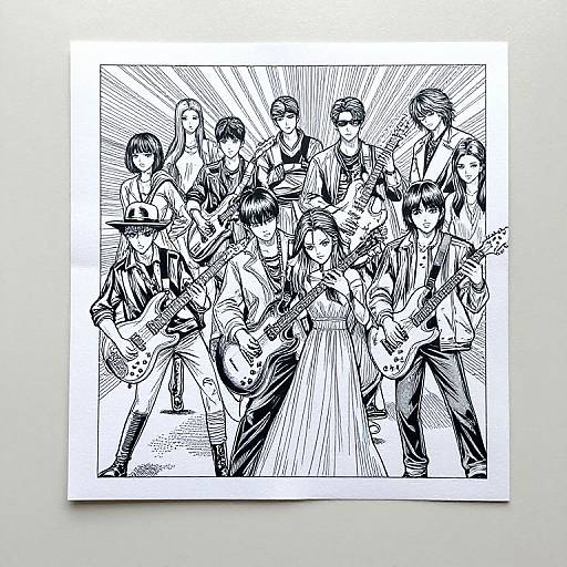 Folded Paper Art of Vintage Musicians