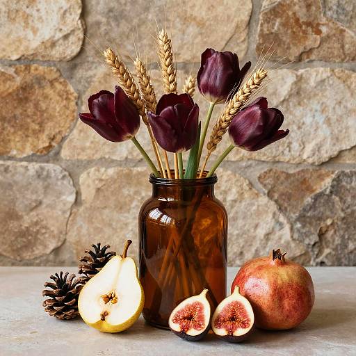Vintage Still Life with Amber Jar