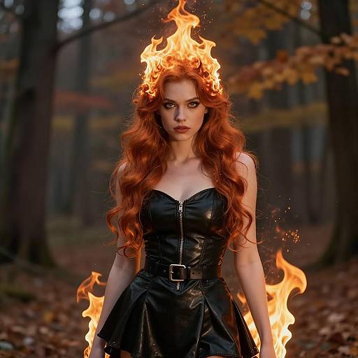 Mystical Fire Girl Halloween Costume Art