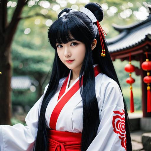 Kikyo Cosplay Costume Inspiration with Bokeh