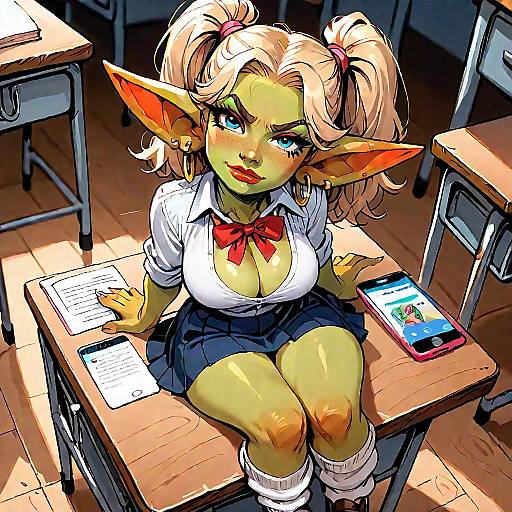 Bratty Blonde Goblin Schoolgirl