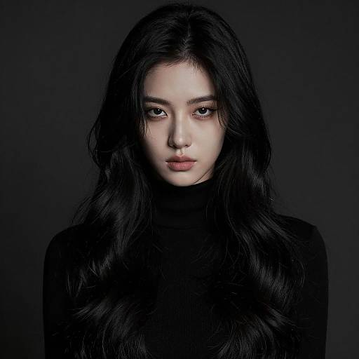 Dark Elegance: Monochrome Woman Portrait