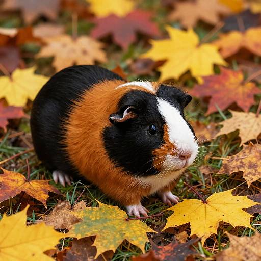 Autumn Guinea Pig Exploring Garden