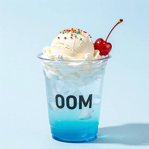 Blue Ice Cream Soda with Cherry