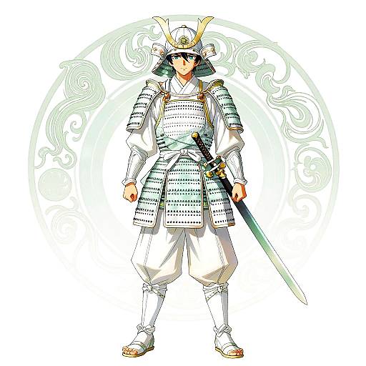 Anime Jade Samurai Warrior Portrait