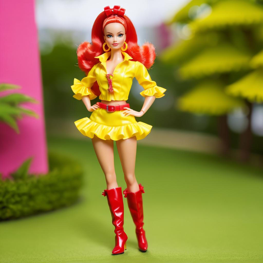 Fashionable Barbie in Ruffled Miniskirt