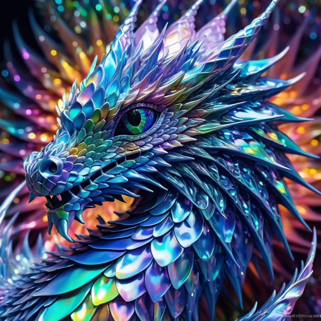 Psychedelic Hyperrealistic Dragon Entity