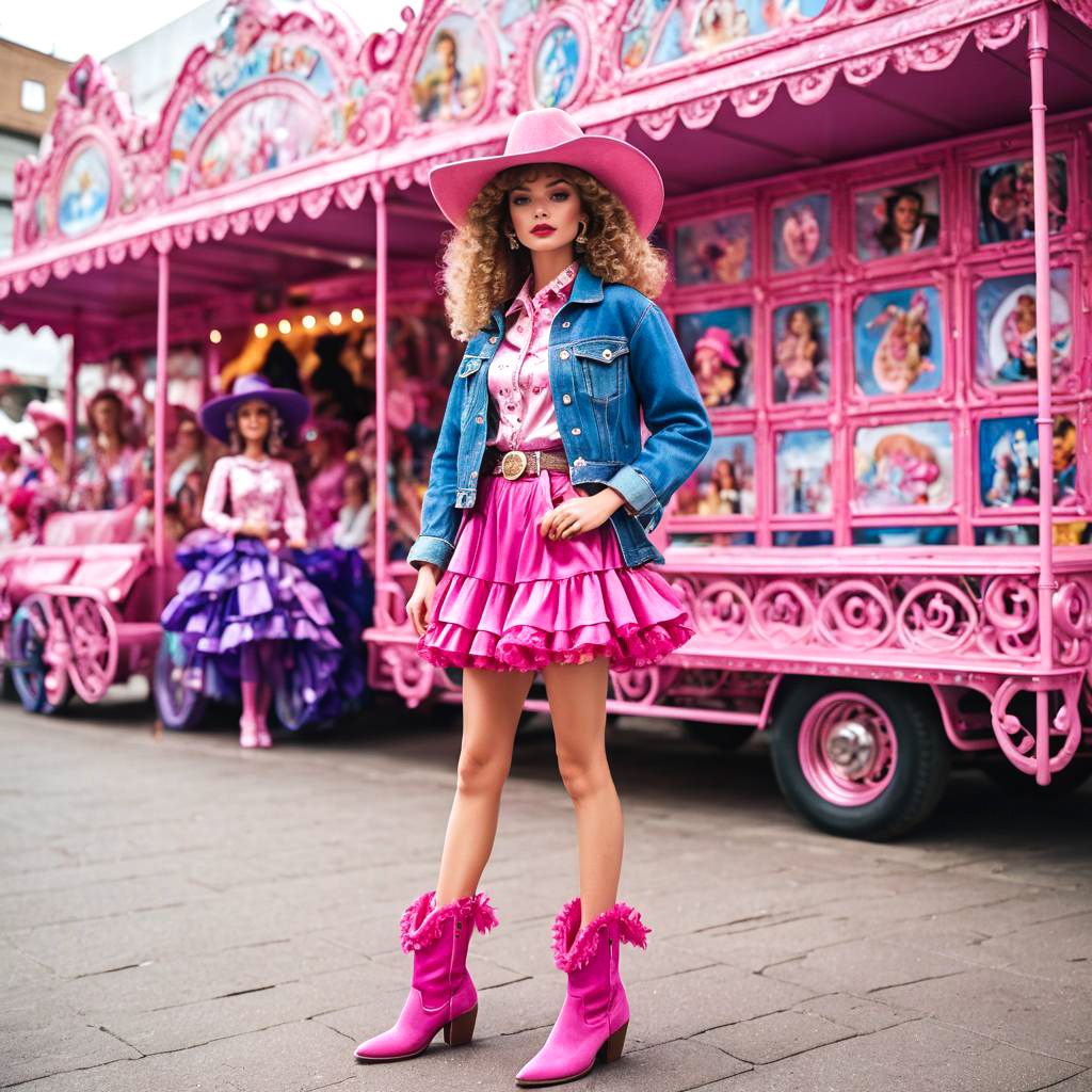 Stylish Cowgirl at Street Carnival