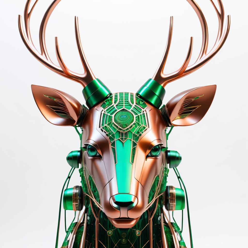 Futuristic Robotic Deer Portrait