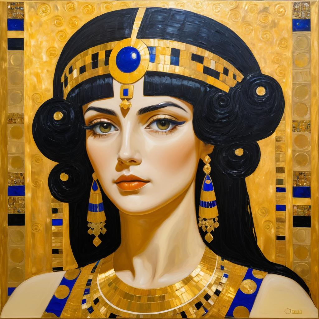 Cleopatra's Portrait in Klimt Style