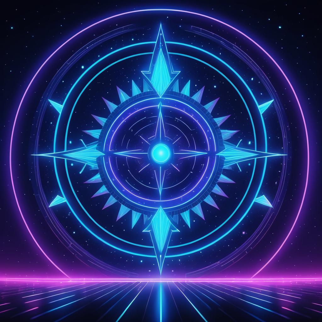 Surreal Neon Celestial Icon in 4K