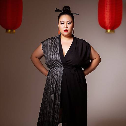 Confident BBW Chinese Model Fashion