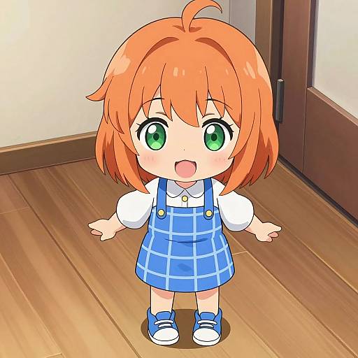 Chibi Anime Girl with Orange Hair