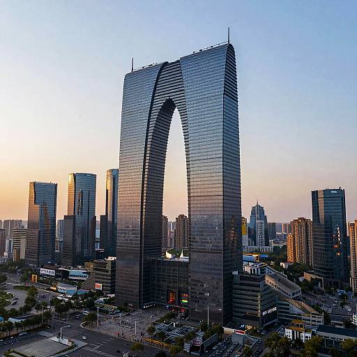 Stunning Aerial Sunset of Architectural Masterpiece