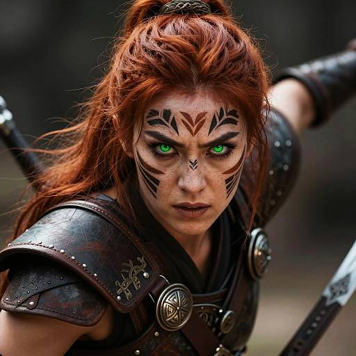 Fierce Tribal Warrior Portrait