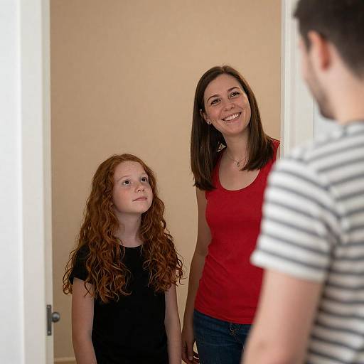 Family Greeting in Doorway