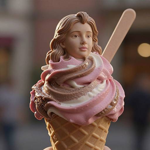 Neapolitan Ice Cream Sculpture Art