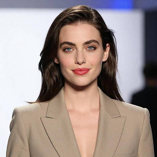 Portrait of Woman in Beige Blazer