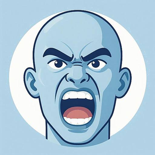 Angry Bald Man Vector Art