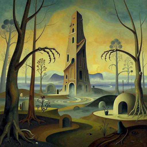 Surreal Dreamscape: Bug's-Eye Tower