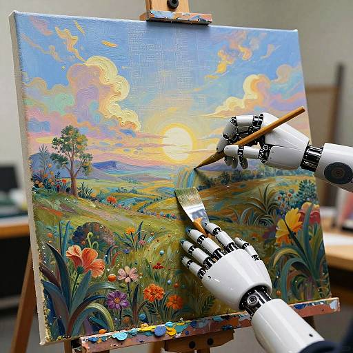 Surreal AI-Enhanced Futuristic Landscape