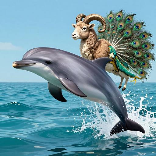Dolphin-Ram-Peacock Hybrid Beast