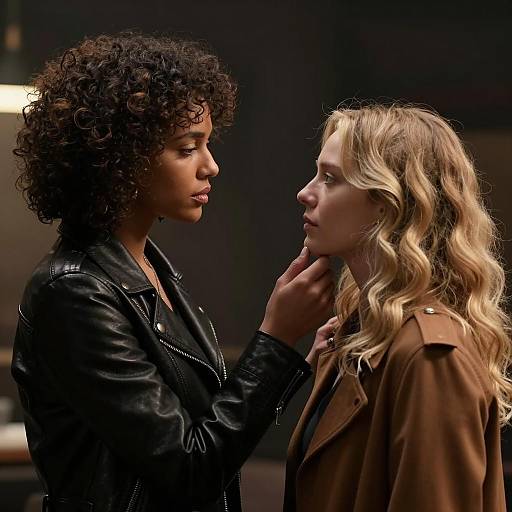 Intimate Moment in Dim Light