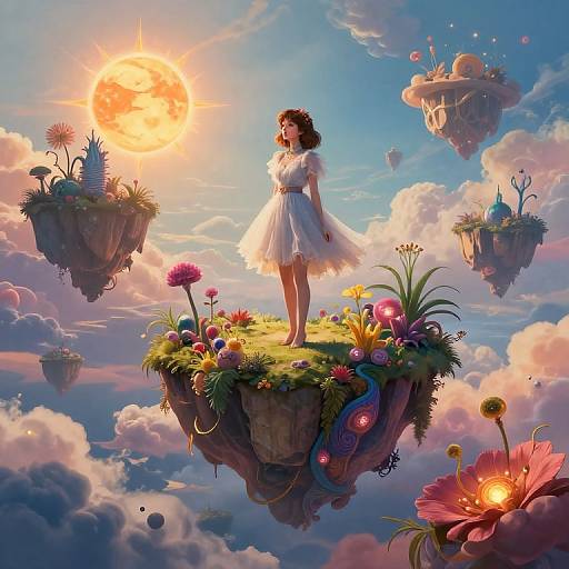 Surreal Dreamscape with Floating Islands