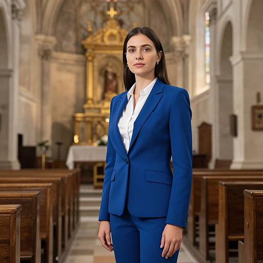 Professional Woman in Blue Suit