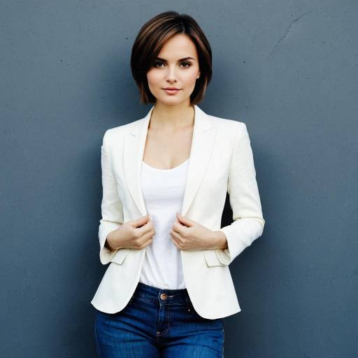 Young Woman in White Blazer and Denim Jeans