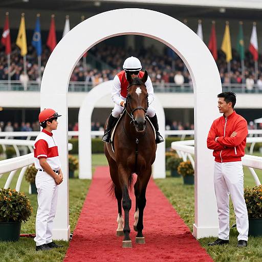 Vibrant Horse Race Ceremony Scene