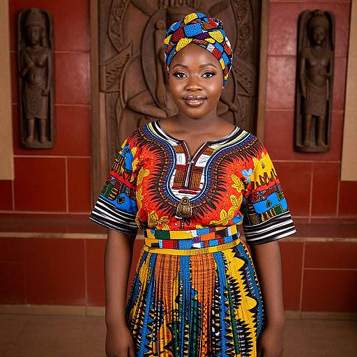 Serene African Woman in Traditional Attire