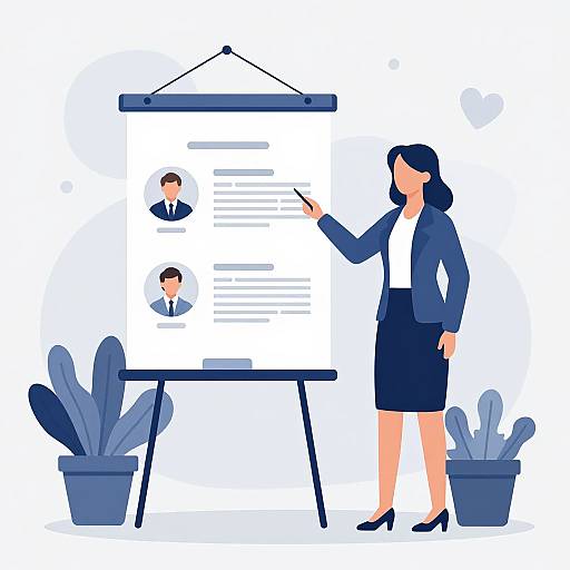 Professional Woman Presenting CRM System