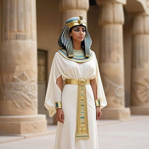 Woman in Egyptian Dress by Columns