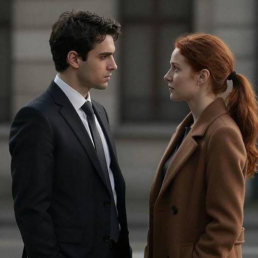 Serious Encounter in Dim Urban Night