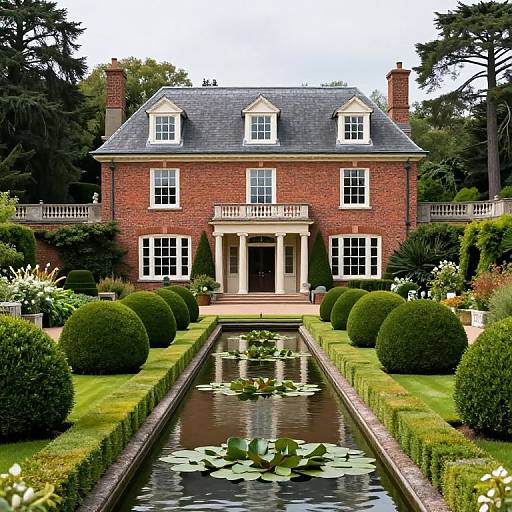 Stately Brick Mansion with Manicured Garden
