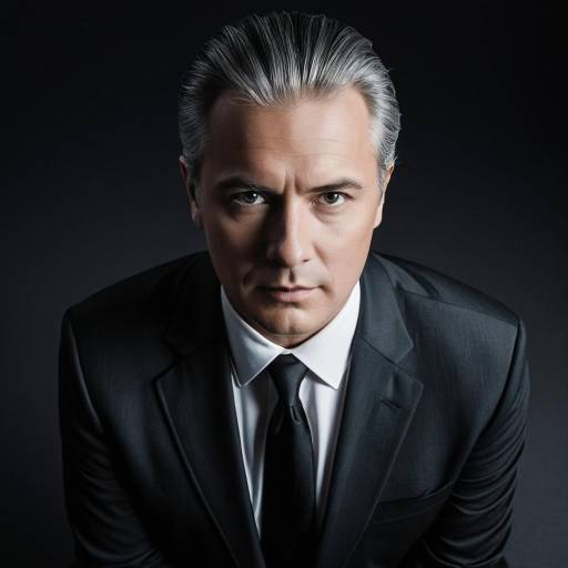 Middle-aged Man in Dark Suit Formal Portrait