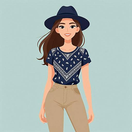 Smiling Woman in Casual Chic Outfit