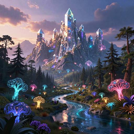 Enchanted Crystal Mountains at Twilight
