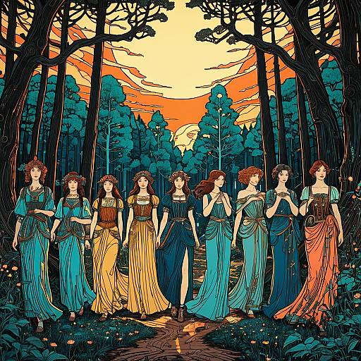 Twelve Seasonal Muses in Enchanted Forest