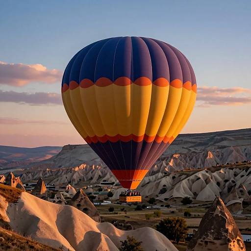 Sunlit Hot Air Balloon Over Cappadocia