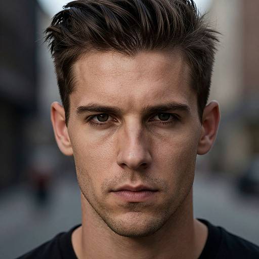 Dramatic Portrait of Fit European Man