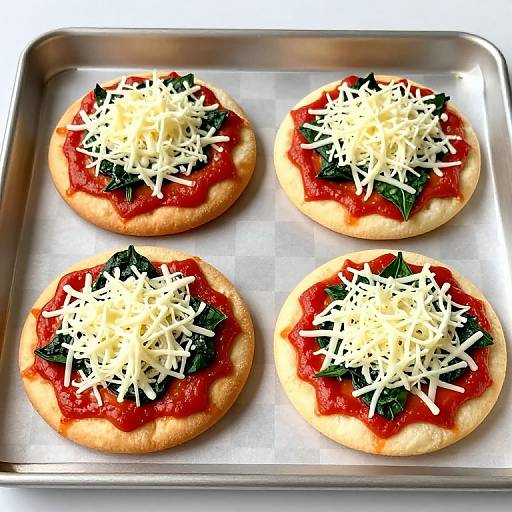 Mini English Muffin Spinach Pizzas