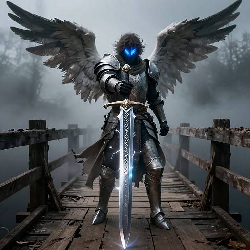 Ethereal Archangel Knight on Bridge