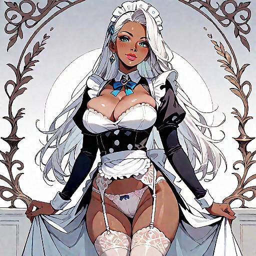 Exquisite Anime Maid with Long Hair